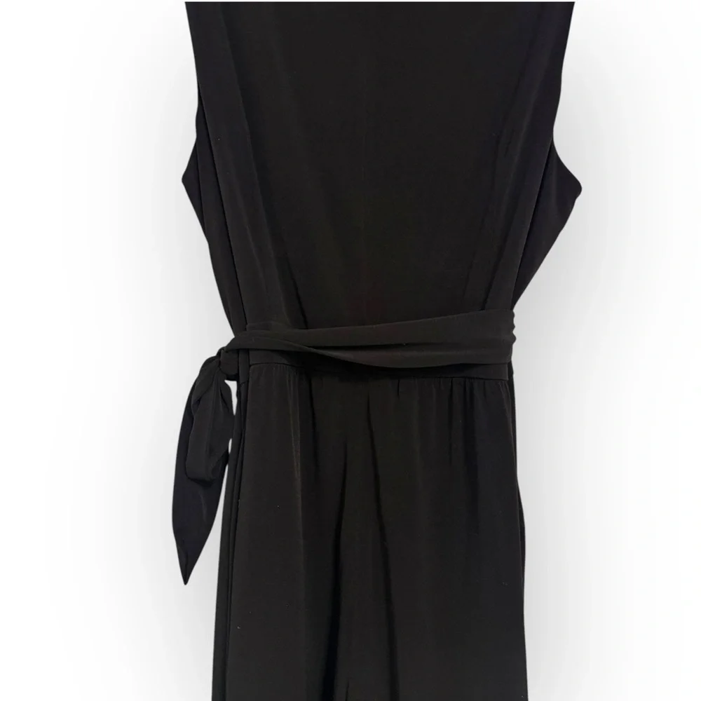 VINCE CAMUTO Faux Wrap Wide-Leg Jersey Jumpsuit, XL, Black - Picture 10 of 16